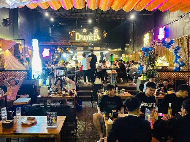 Inside on a weekend night